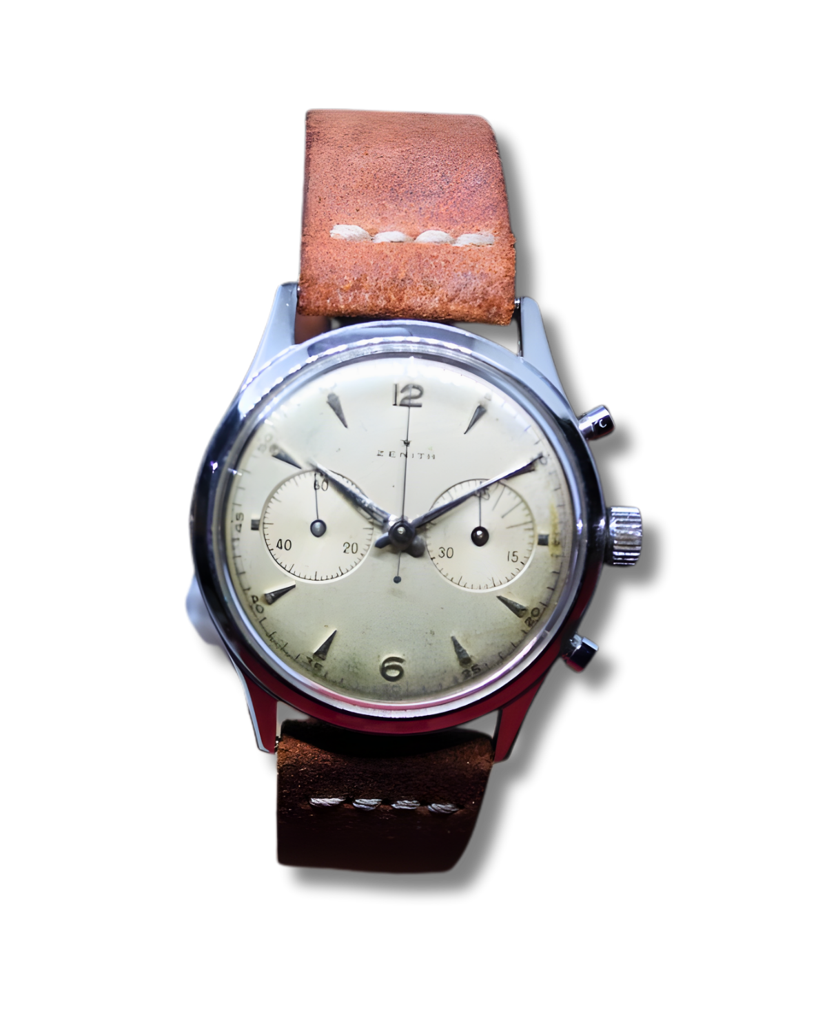 Zenith crono acciaio con tasti a pompa Cal. 143-6